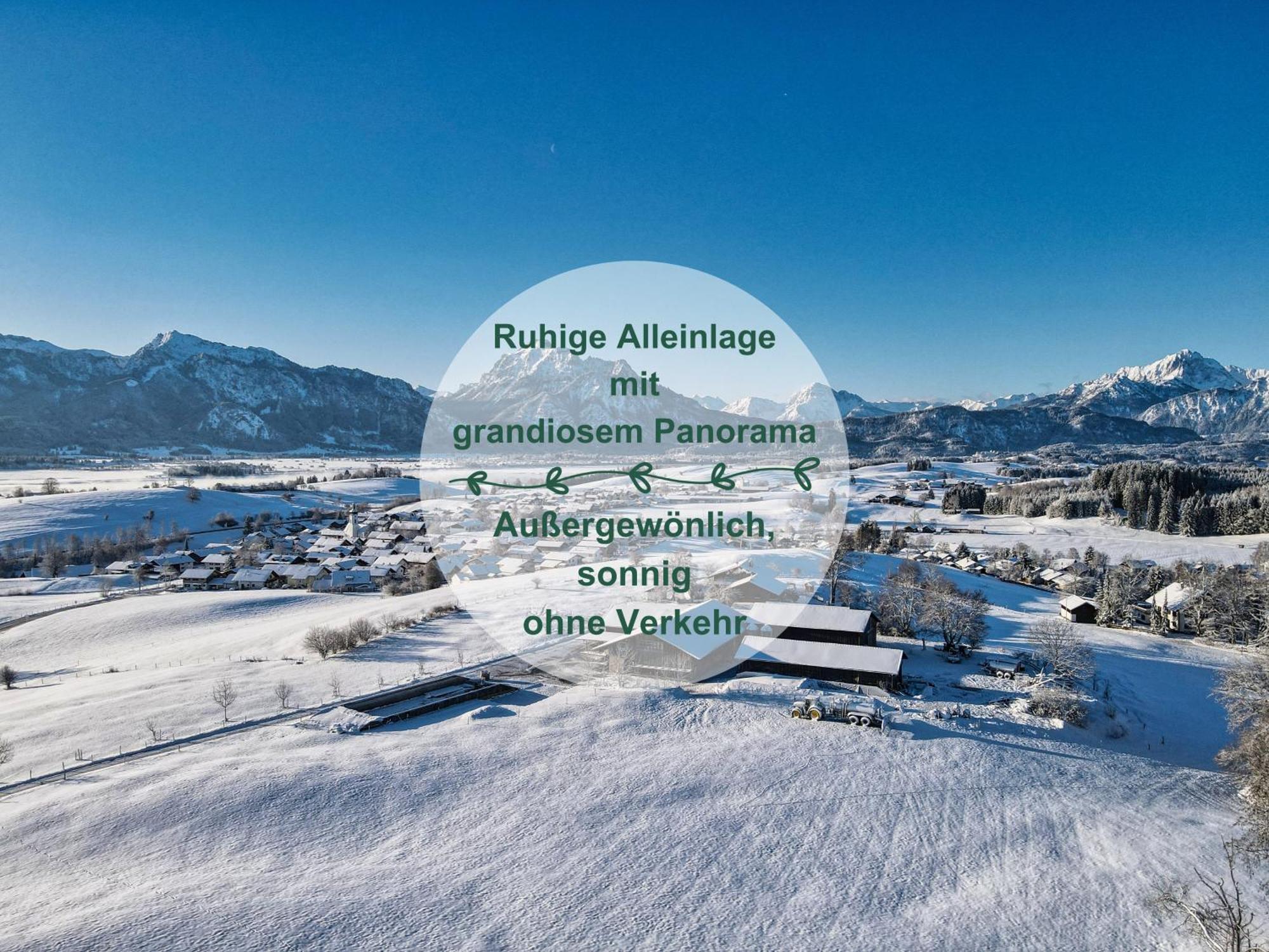 Chalet - Ferienwohnungen - Biohof Stoeger - Panoramasuedbalkon - Grandiose Aussicht Auf See, Berge Und Schloss Neuschwanstein Rieden Buitenkant foto