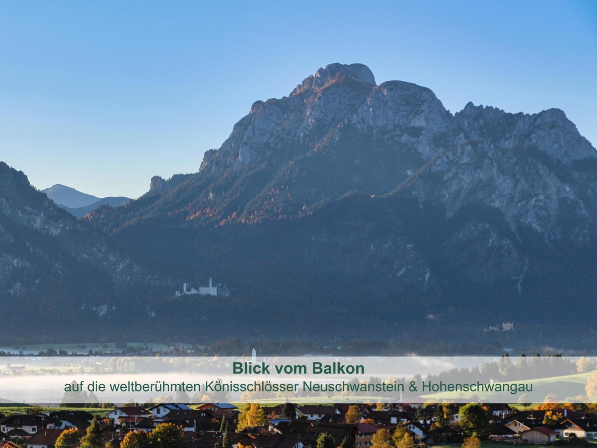 Chalet - Ferienwohnungen - Biohof Stoeger - Panoramasuedbalkon - Grandiose Aussicht Auf See, Berge Und Schloss Neuschwanstein Rieden Buitenkant foto
